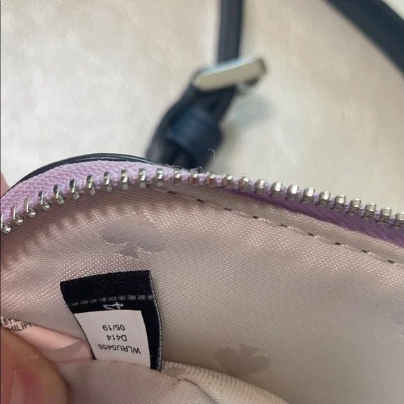 Kate Spade NY Leather Camron Double Zip Small Crossbody Bag in Lavender Mist - Picture 12 of 14